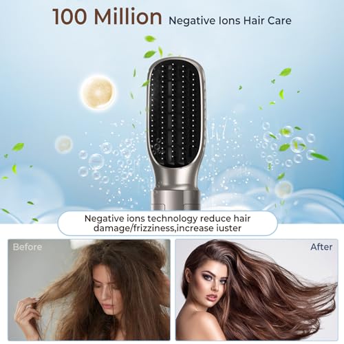 Hair Dryer Brush,6 in 1 Professional Hot Air Styler,Powerful Air Curling Wrap Styler,Negative Ionic Hair Dryer Fast Drying, Multi Hair Stylerfor Curling Volumizing Straightening Styling
