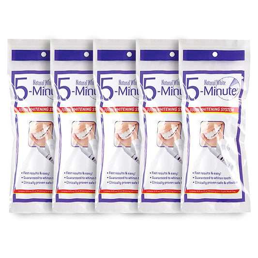 5 Pack Natural White 5-Minute Teeth Whitening Kits