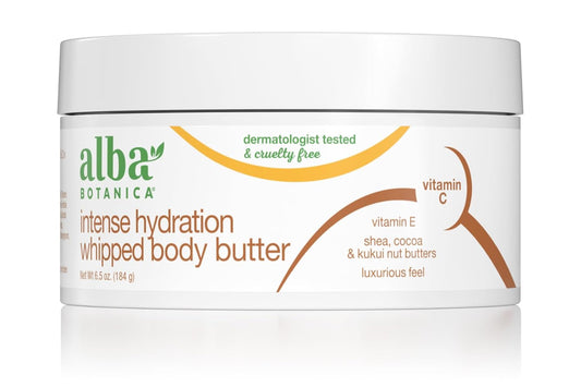 Alba Botanica Intense Hydration Whipped Body Butter, with Shea, Cocoa, and Kukui Nut Butters, 6.5 Oz (Packaging May Vary)