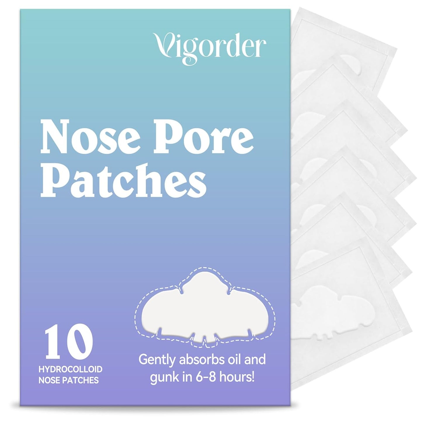 Nose Pore Patches, Hydrocolloid Nose Patches, Targets Pimple, Pores & Oil (10 Pack)