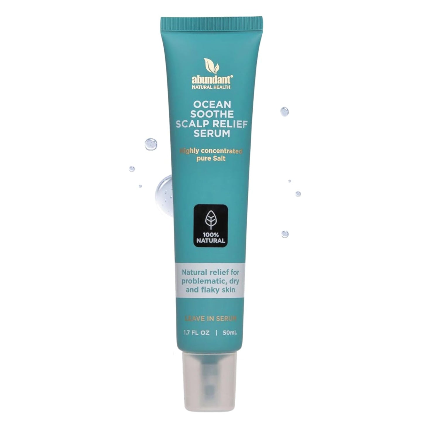 Abundant Natural Health Ocean Soothe Scalp Relief Serum with Highly Concentrated Magnesium Salt for Dry and Flaky Skin, Quick Absorption, All Natural and Fragrance-Free Leave-In Scalp Treatment, 50mL