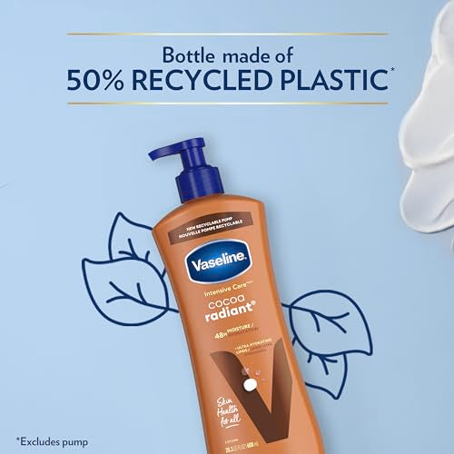 Vaseline Intensive Care Body Lotion Cocoa Radiant 3 count for Dry Skin Lotion Made with Ultra-Hydrating Lipids and Pure Cocoa Butter for a Long-Lasting, Radiant Glow 20.3 Oz