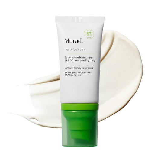 Murad Superactive Wrinkle-Fighting Moisturizer SPF 50 - Bio-Retinoid Ultra Sheer Facial Sunscreen Gently Targets Fine Lines and Wrinkles With Aging Protection From UVB/UVA - 1.7Fl Oz