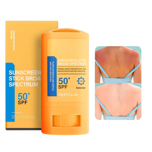 Reef Safe Sunscreen Stick SPF 50+ Broad Spectrum UVA/UVB Protection Water Resistant 80 Min Face & Body with Ceramides & Squalane Travel Size Sunscreen 0.63oz/18g (1 Pack)