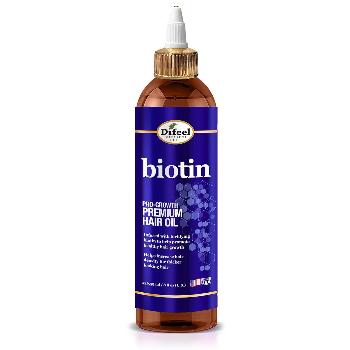 Difeel Biotin Pro Growth Premium Hair Oil 8 oz. - Infused with Fortifying Biotin for Healthy Hair Growth