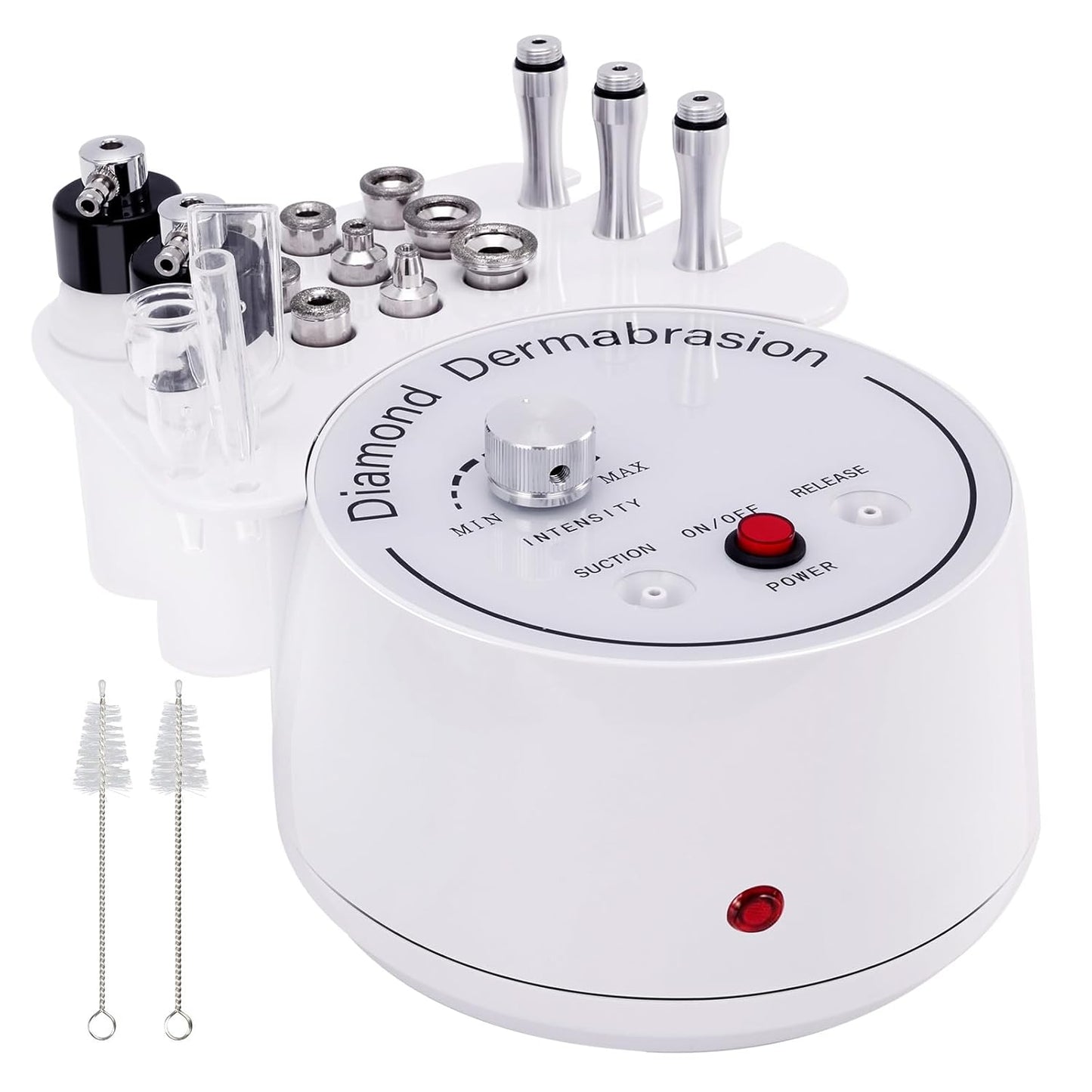 3 in 1 Diamond Micro DermaBrasion Machine, Mcwdoit Professional Dermabrasion Facial Skin Care Device with Wand, Spray Bottle and Vacuum Glass Tube for Personal Home Beauty Salon Use