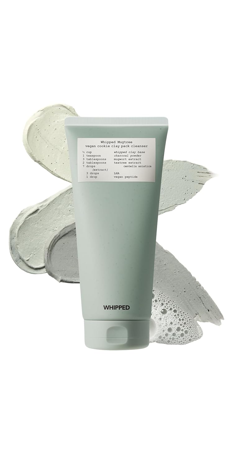 Whipped Charcoal Clay Face Wash for Blackheads and Pores - A Deep Cleansing Vegan Facial Cleanser and Exfoliating Korean Skincare Face Wash, Doubles as a Face Mask, 6.0 fl. oz