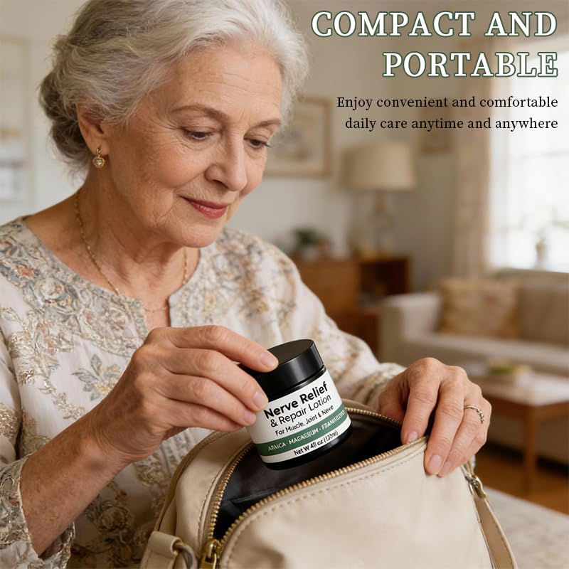 Nerve Relief Cream with Arnica, Daily Comfort & Nourishing Lotion for Hands, Feet, Knees, Neck & Back, with Magnesium Cream Formula, 3.5 oz (1 Pack)