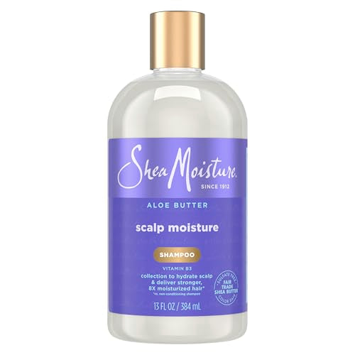 SheaMoisture Scalp Moisture Shampoo Aloe Butter & Vitamin B3 Hair Care with a Boost of Hydration To Hydrate Scalp + Moisturized Hair 13 oz