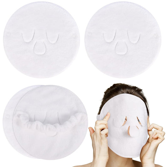 Face Steaming Towel, 4 Pack Reusable Face Towel Cold Hot Compress Facial Steamer Moisturizing Beauty Skin Care Spa Towels for Women Girls Skin Face Care Beauty Salons