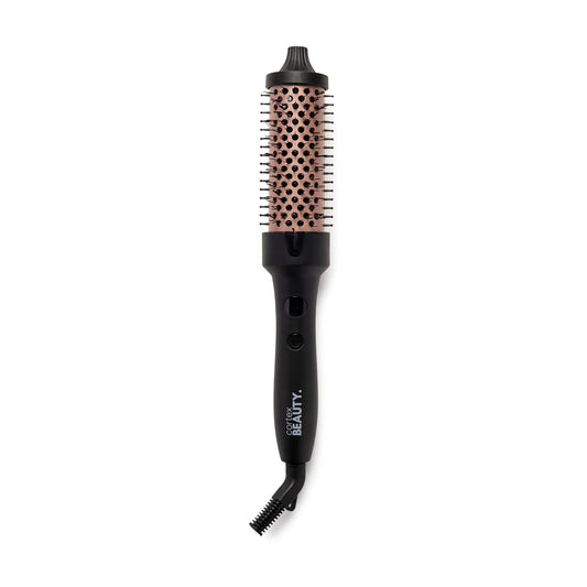 Cortex Beauty Infrared Thermal Brush for Blowout Look, Heated Round Volumizer | 1.5 Inch, Dual Voltage Negative Ion Brush with Infrared Heat for Smooth, Shiny, Frizz-Free Styling (Black and Rose gold)
