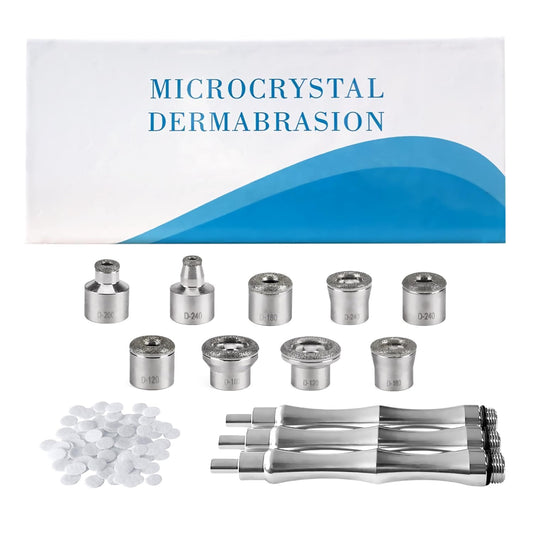 Diamond Dermabrasion Head, Microdermabrasion Kit (9 Tips and 3 Wands and 1 Pack Filters), Facial Exfoliator Tool for Home
