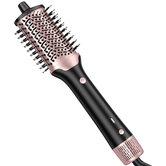 slopehill Blow Dryer Brush - Hot Air Brush with High Speed Motor 100,000RPM, Ionic Hair Dryer and Styler Volumizer with Oval Barrel for Hair, 3 Temps,1400W, Black