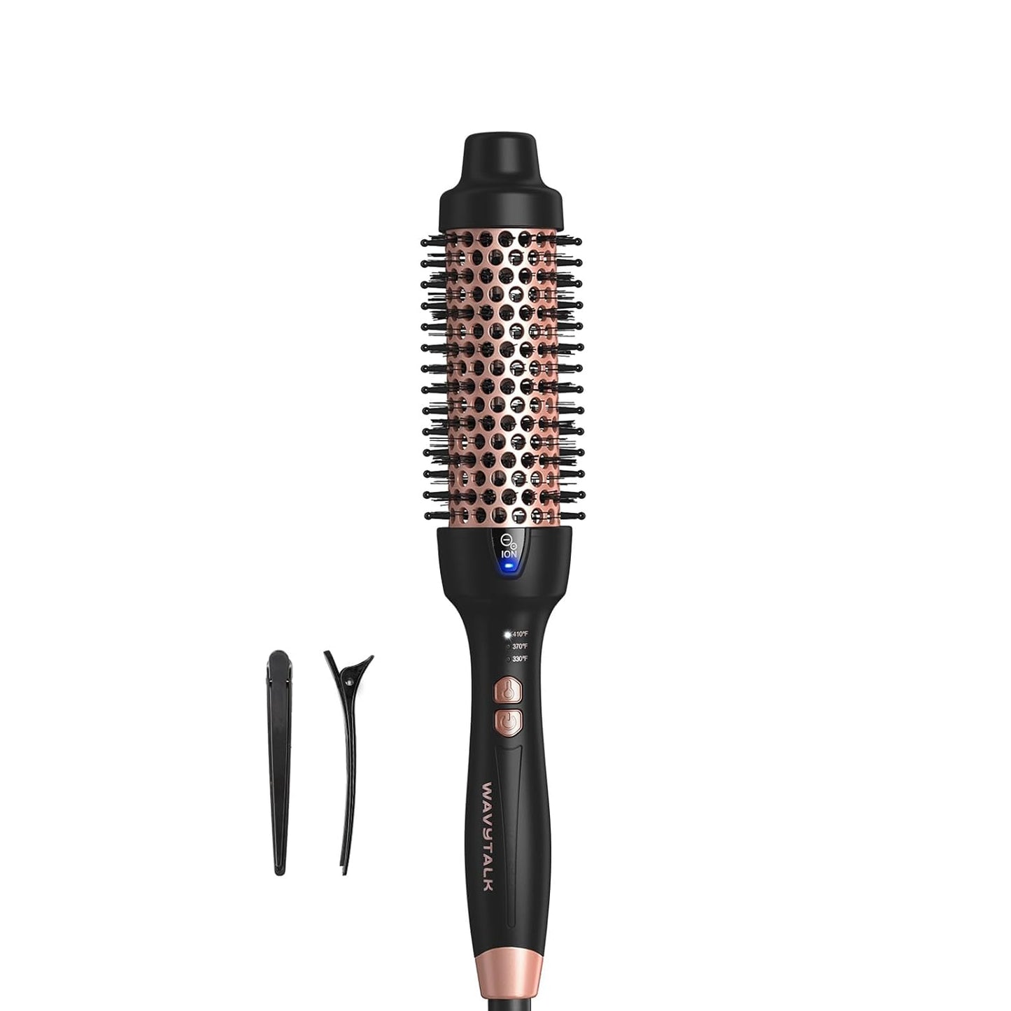 Wavytalk Updated Version Thermal Brush for Blowout Look, Blowout Express 1.5 Inch Ionic Thermal Round Brush Makes Hair Smoother Get Natural Curls, Dual Voltage, Easy to Use