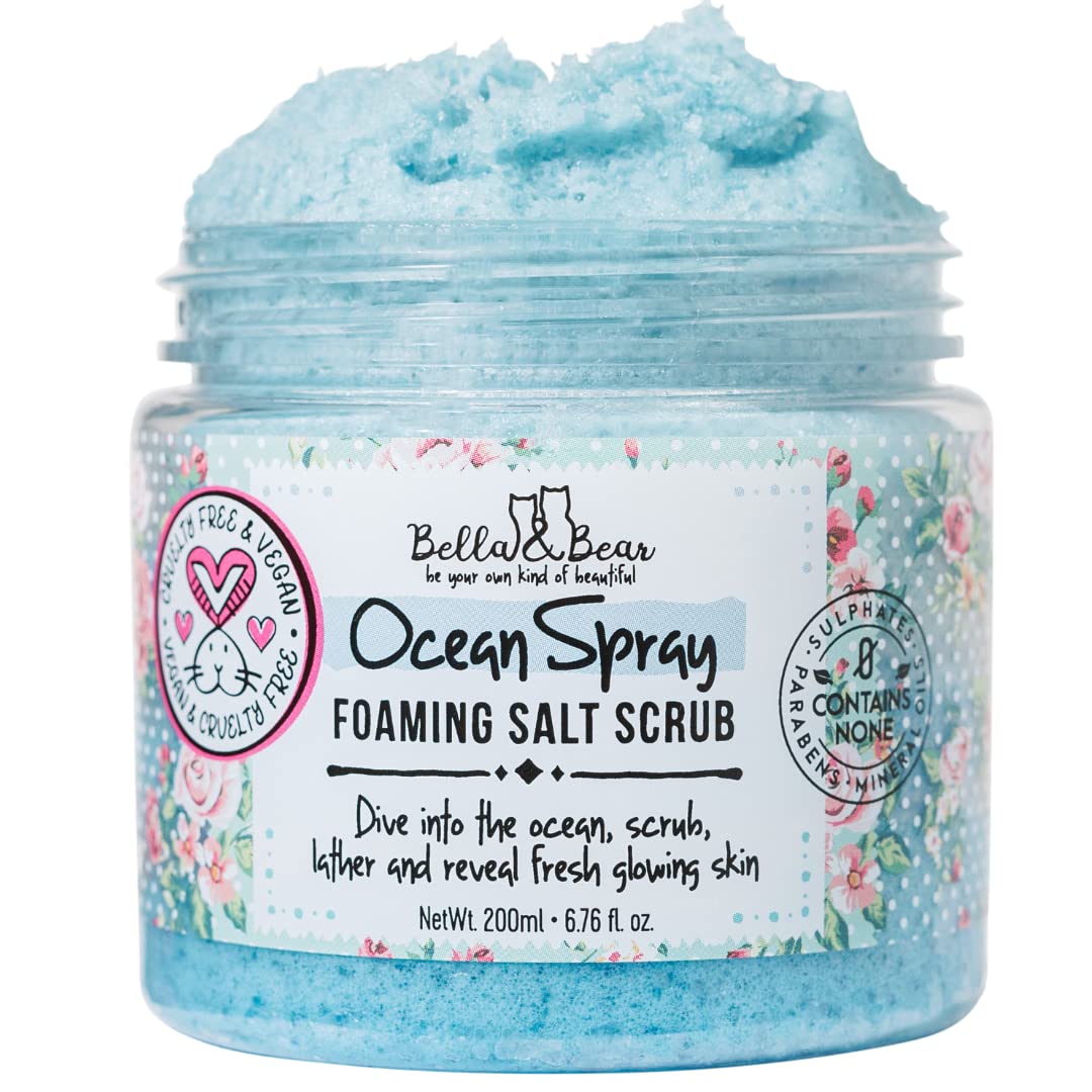 Bella & Bear Ocean Spray Scrub, No Sulphates, Parabens, No Harmful Chemicals, Cruelty-Free, Vegan-Friendly, Exfoliating, 6.7oz