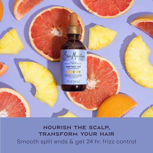Shea Moisture Scalp & Hair Oil Anti-Hair Fall for Healthy Looking Hair and Moisturized Scalp, with Biotin & Multi-Peptide ScalpBoost Technology, 2 oz