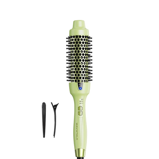 Wavytalk Thermal Brush, 1.5 Inch Blowout Express Ionic Heated Round Brush Creates Blowout Look Makes Hair Shinier & Smoother, Dual Voltage, Easy to Use (Green)