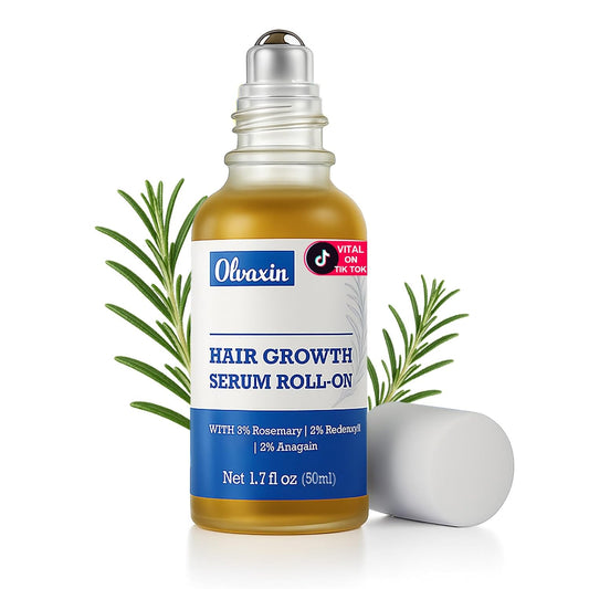 Rosemary Hair Serum Roll-On 50ml with a Botanical Care Complex | No-Rinse, Fast-Absorbing | Fuller Hair for All Types | Non-Greasy Scalp Care for Men & Women