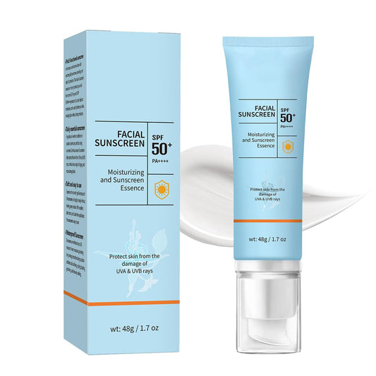 Clear Face Sunscreen SPF 50, 2 in 1 Hydrating SPF 50 Sunscreen - Free & Non-Sticky Travel Size Invisible Face Sunscreens, Broad Spectrum UVA/UVB Protection, Lightweight Hydrating for All Skin (1)