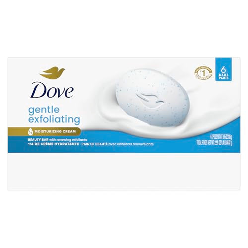 Dove Beauty Bar Gentle Exfoliating With Mild Cleanser 6 Bars More Moisturizing Than Bar Soap For Softer And Smoother Skin 3.75 oz