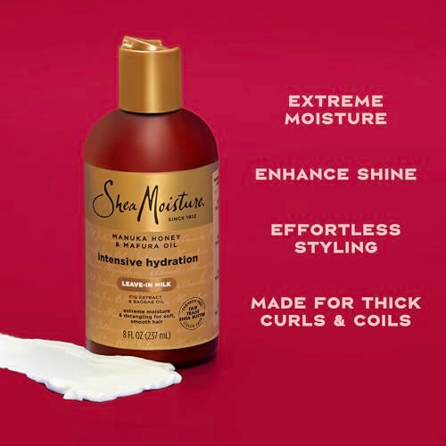 SheaMoisture Hydration Hair Milk Manuka Honey and Mafura Oil for Dry Hair to Hydrate and Style Hair 8 oz