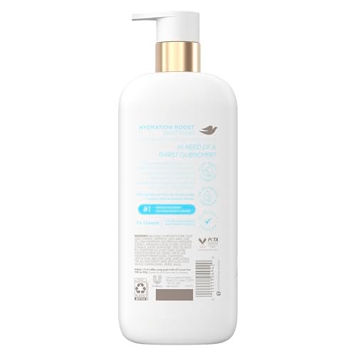 Dove Serum Body Wash Hydration Boost actively drenches dry skin with Hyaluronic Acid Serum 18.5 Fl Oz