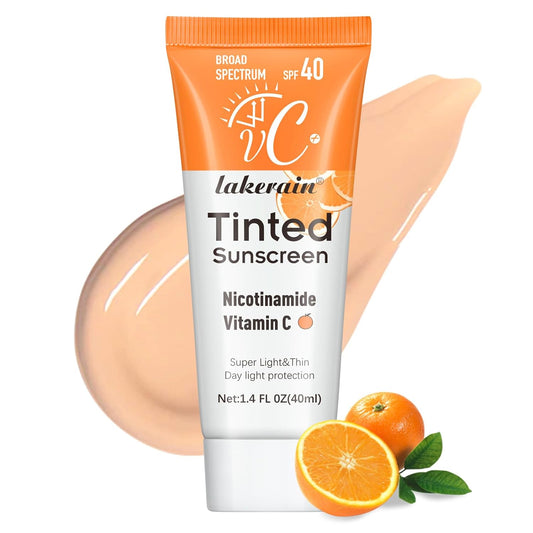 NICEFACE Tinted Sunscreen for Face with SPF 40 - UV Protection - Moisturizer & Lightweight Facial Sunscreen with Vitamin C and Vitamin E, for All Skin Type (40ml), Bronze