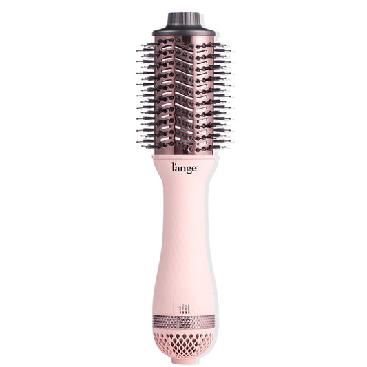 L'ANGE HAIR Le Volume 2-in-1 Titanium Blow Dryer Brush | Hot Air Brush for Hair Drying & Styling | Ionic Oval Barrel for Smooth, Frizz-Free Volume | (Blush – 60mm)