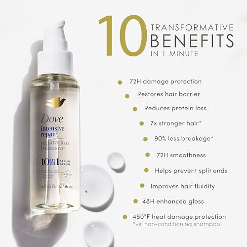 Dove Intensive Repair Amino Serum for Damaged Hair with Bio-Protein Care Technology 3.3 oz