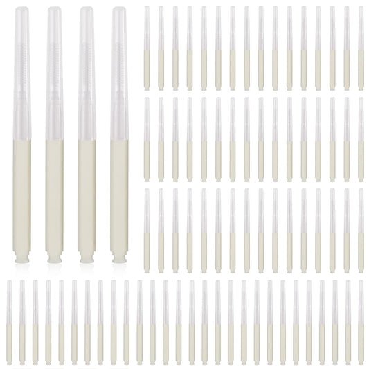 Interdental Brush, 80 PCS Braces Brush Disposable Toothpick Dental Tooth Flossing, Dental Flosser Tooth Cleaning Tools Oral Flossing Head, White Colors