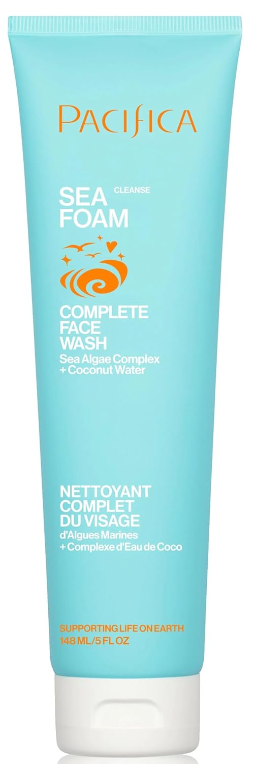 Pacifica Beauty Sea Foam Face Wash, Daily Gentle Foaming Cleanser, With Coconut Water + Sea Algae, Removes Makeup, For Combination and Oily Skin, Vegan & Cruelty Free