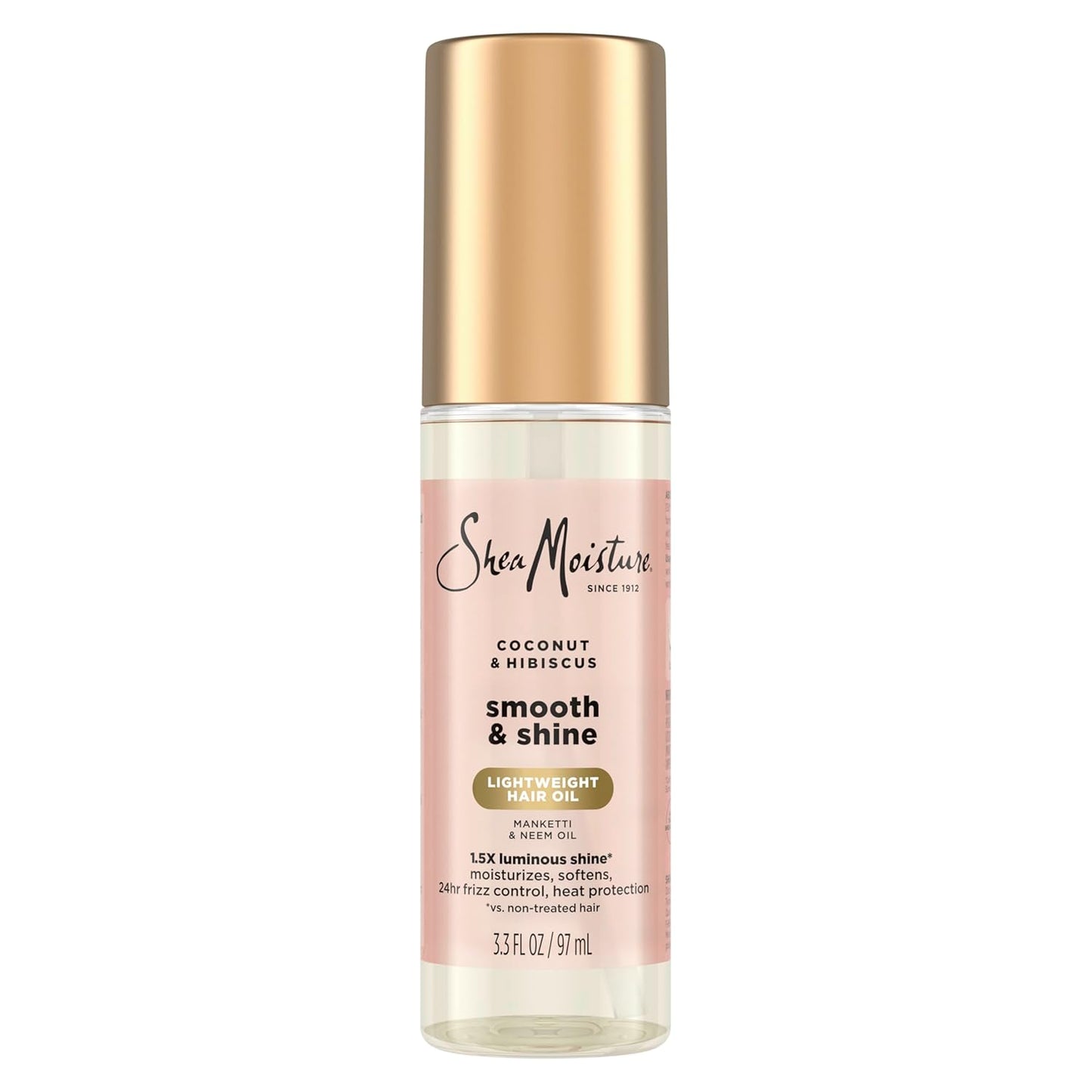 Shea Moisture Coconut & Hibiscus Smooth & Shine Oil Coconut & Hibiscus Softens And Hydrates Hair With Manketti And Coconut Oil For A Lightweight Texture 3.3 Fl Oz