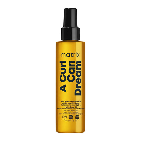 Matrix A Curl Can Dream Light-Weight Hair and Scalp Oil For Curly & Coily Hair - Controls Frizz, With Manuka Honey Extract, Silicone-Free, 4.4 Fl Oz
