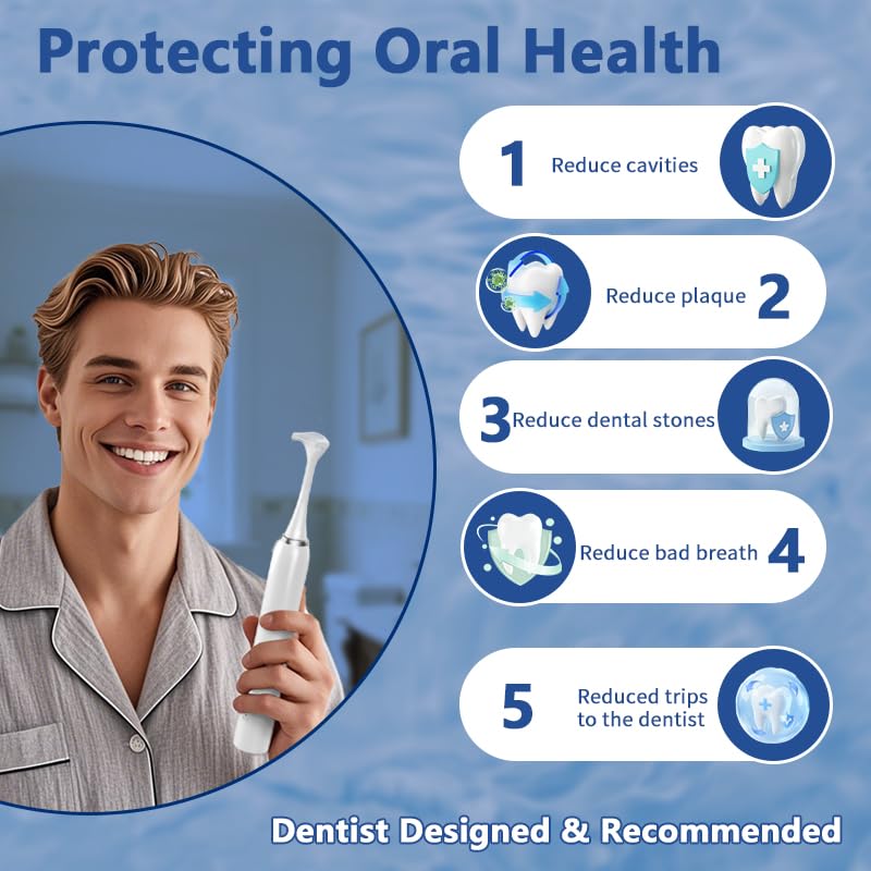 Electric Dental Flosser - 4 Speed Rechargeable Ultrasonic Electric Flossing with 50 Replacement Heads, Portable Teeth Cleaning Tool for Gentle Gum Care & Tongue Cleaning,Fit Men & Women