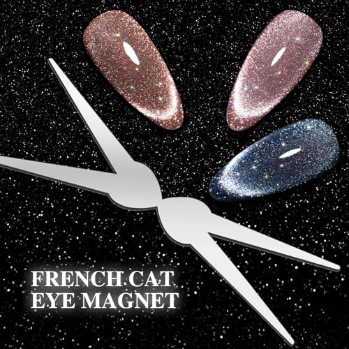 Cat Eye Nail Magnet for Nails,3PCS French Cat Eye Magnet Tool,Stainless Steel French Cat Eye Nail Magnet Set,Perfect for DIY or Nail Salon