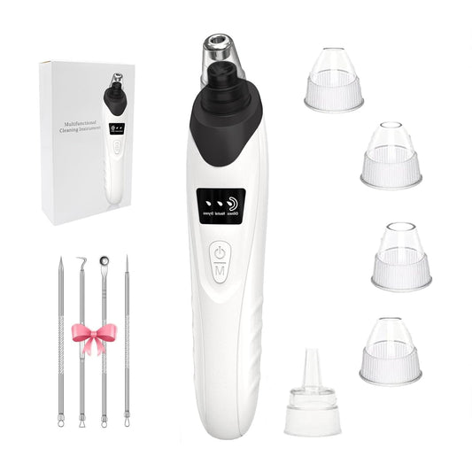 2024 Blackhead Remover Pore Vacuum,Facial Pore Cleaner-5 Suction Power,5 Probes,USB Rechargeable Blackhead Vacuum Kit Electric Acne Extractor Tool for Adult
