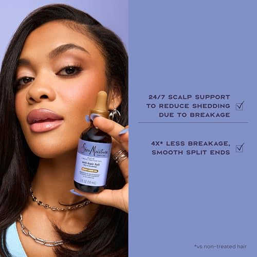 Shea Moisture Scalp & Hair Oil Anti-Hair Fall for Healthy Looking Hair and Moisturized Scalp, with Biotin & Multi-Peptide ScalpBoost Technology, 2 oz