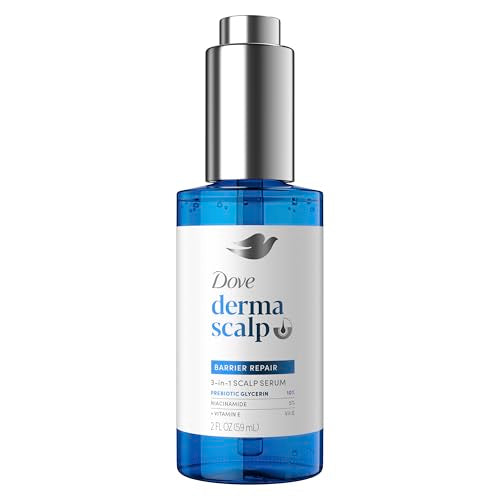 Dove Derma Scalp Dandruff Relief 3-in-1 Barrier Repair Serum 1 ct with Prebiotic Glycerin, Niacinamide and Vitamin E for Dandruff-Prone, Flaky, Dry Scalp 2 oz