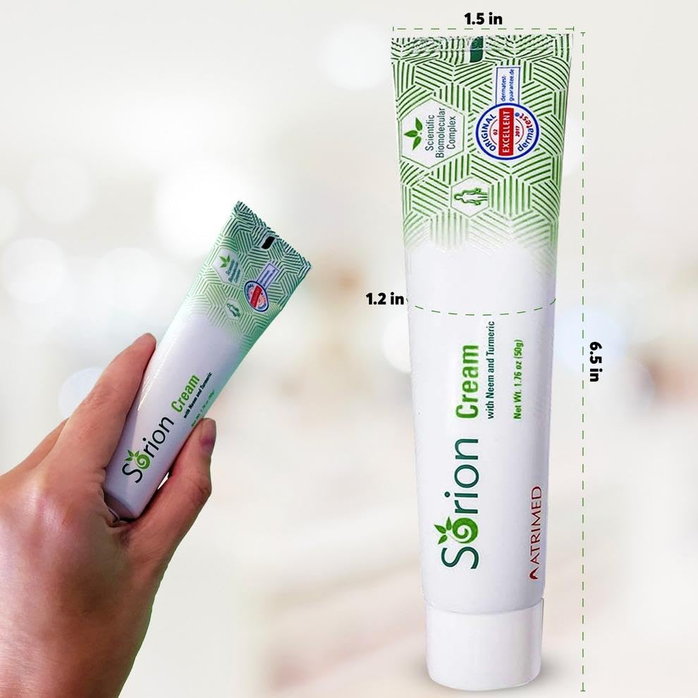 Sorion Cream - Herbal Moisturizer for Dry Skin, Itchy and Flaky Skin with Coconut Oil, Neem, Turmeric and Pala Indigo Skincare Body Cream