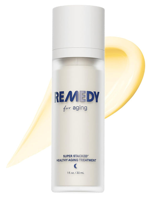 Remedy Healthy Aging Advanced Serum - Remedy for Healthy Aging - Retinaldehyde, Glycolic Acid, Argireline, Ferulic Acid,Matrixyl 3000 - Anti-Aging - For Fine Lines,Wrinkles - By Dermatologist Dr. Shah