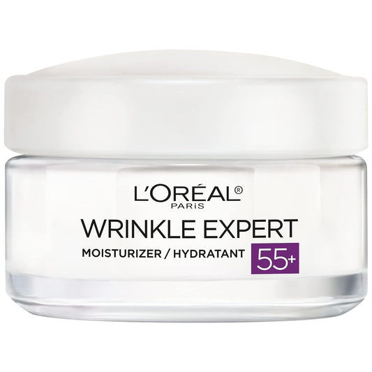 L'Oreal Paris Wrinkle Expert 55+ Anti-Aging Face Moisturizer with Calcium, Non-Greasy, Suitable for Sensitive Skin 1.7 fl. oz
