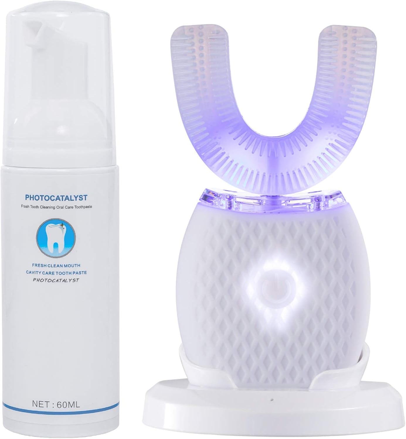 Ultrasonic Toothbrush for Adult Automatic Toothbrush 30'' Automatic Timer Wireless Charging Washable Travel Home Dual-use