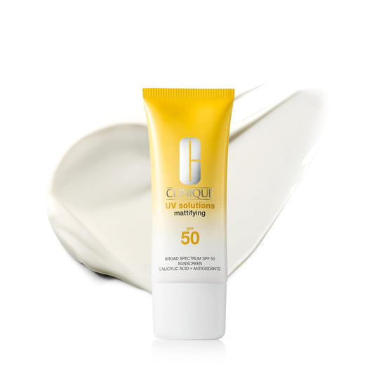 Clinique UV Solutions Sunscreen Broad Spectrum SPF 50 With Antioxidants | In Mattifying & Hydrating Formulas | No White Cast | Safe For Sensitive Skin, 1.3 Fl Oz