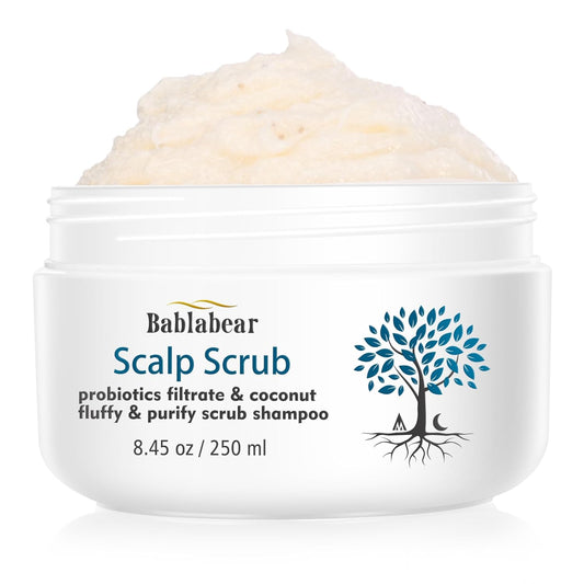 Bablabear Scalp Exfoliator Scrub,Itchy Scalp Treatment for Dandruff, No Sulfate Hair Scrub To Soothe a Dry, Flaky,Scalp,Removes Buildup,Clarifying Shampoo.