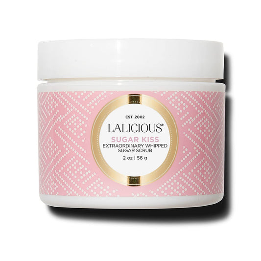 LaLicious Sugar Kiss Extraordinary Whipped Sugar Scrub - Cane Sugar Body & Foot Scrub, Exfoliating & Moisturizing Skin Care with Coconut Oil & Honey, No Parabens (2oz)