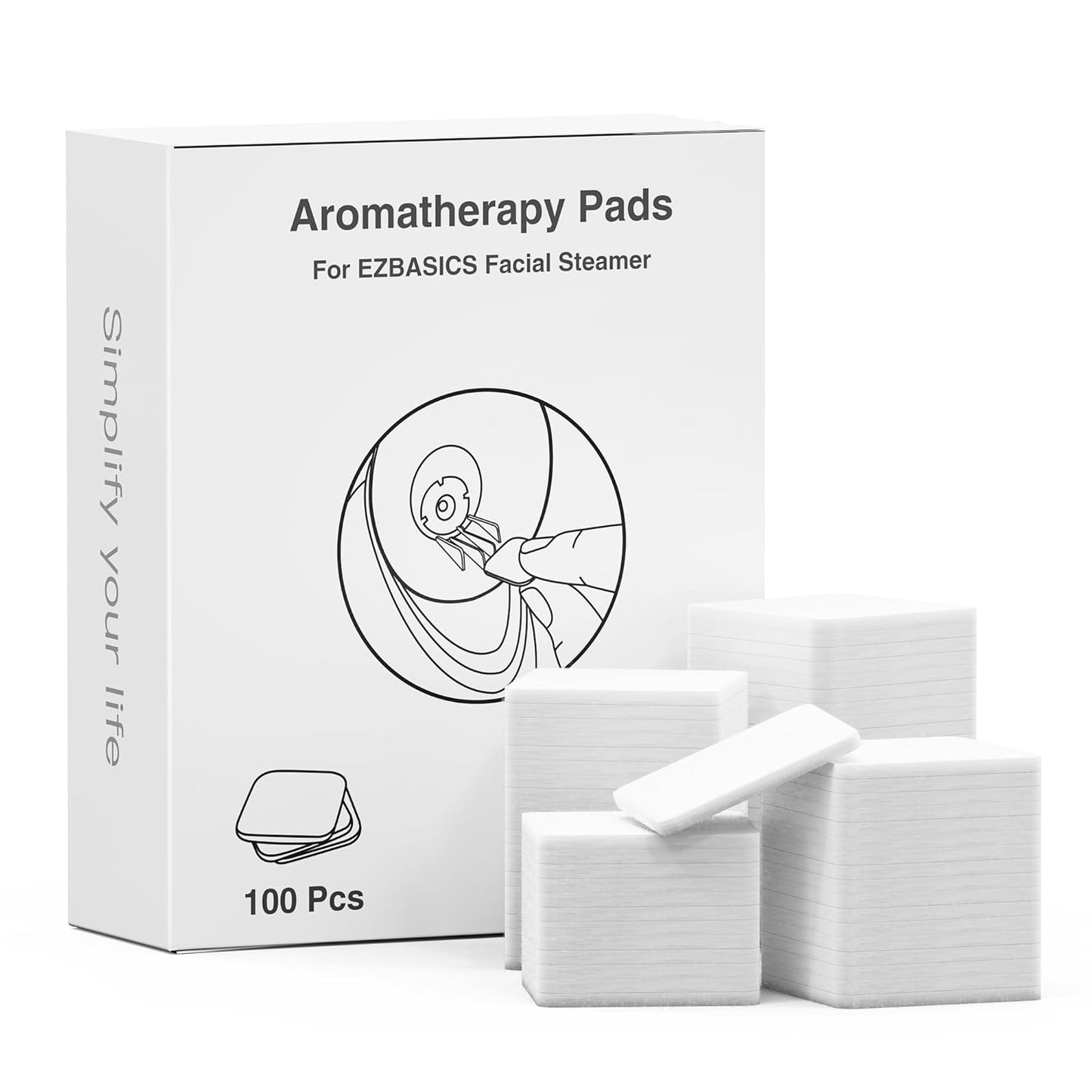 EZBASICS Aromatherapy Pads for Facial Steamer 100 Pcs