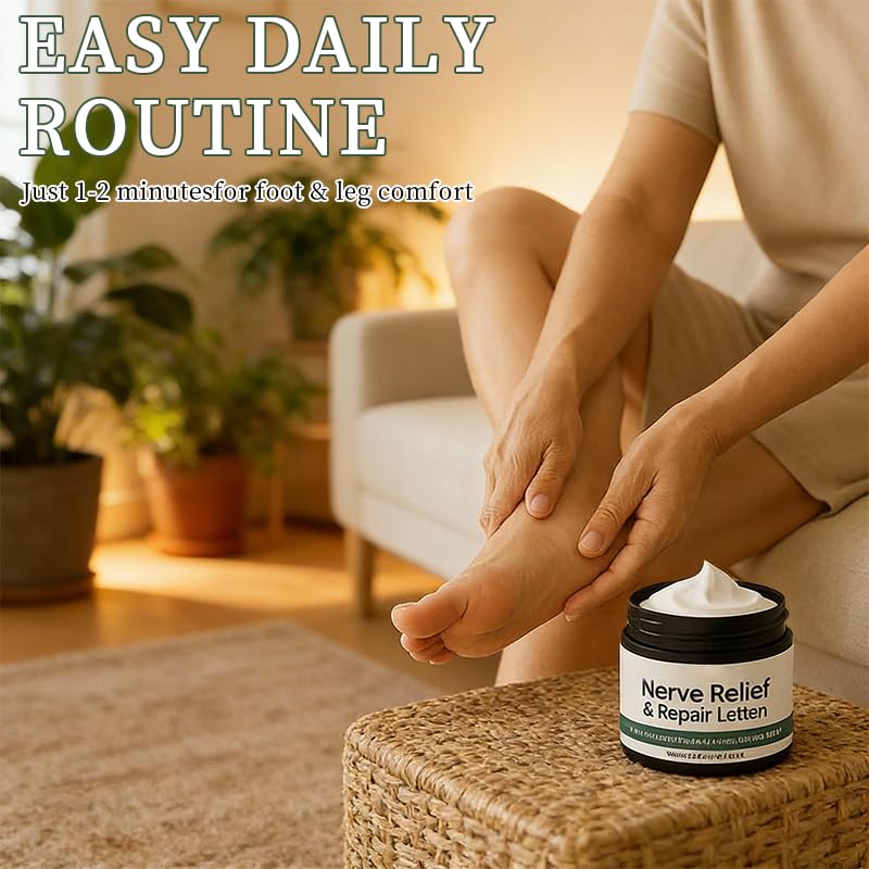 Nerve Relief Cream with Arnica, Daily Comfort & Nourishing Lotion for Hands, Feet, Knees, Neck & Back, with Magnesium Cream Formula, 3.5 oz (1 Pack)