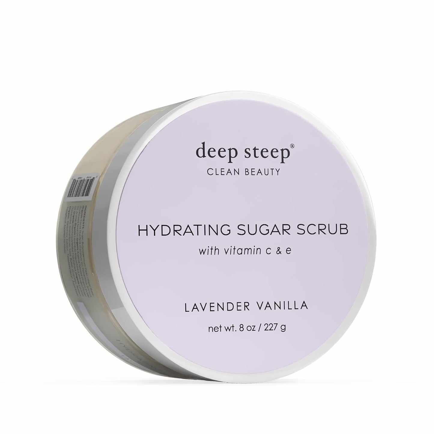 Deep Steep Sugar Scrub, Lavender Vanilla, 8 oz – Exfoliating Body Scrub with Organic Coconut Oil, Shea Butter & Argan Oil – Vegan, Clean Beauty, Smooth, Soft & Nourished Skin