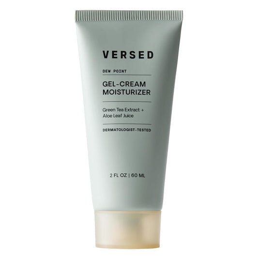 Versed Dew Point Gel Moisturizer For Face - Antioxidant-Rich Gel Cream with Green Tea Extract + Aloe Leaf Juice - Fast Absorbing, Non-Greasy Hybrid Facial Cream for Dry Skin, Vegan (2 fl oz)