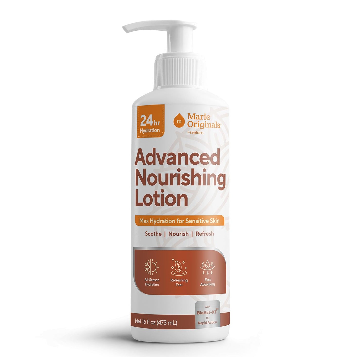 Marie Originals Advanced Nourishing Lotion, Daily Moisturizer for Dry & Sensitive Skin, Lightweight Fast-Absorbing Hydrating Body Cream with Oat, Jojoba & Olive Oil, Non-Greasy Formula, 16 fl oz